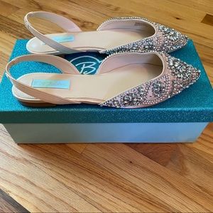New Betsey Johnson Molly Champgane Slingback Flats